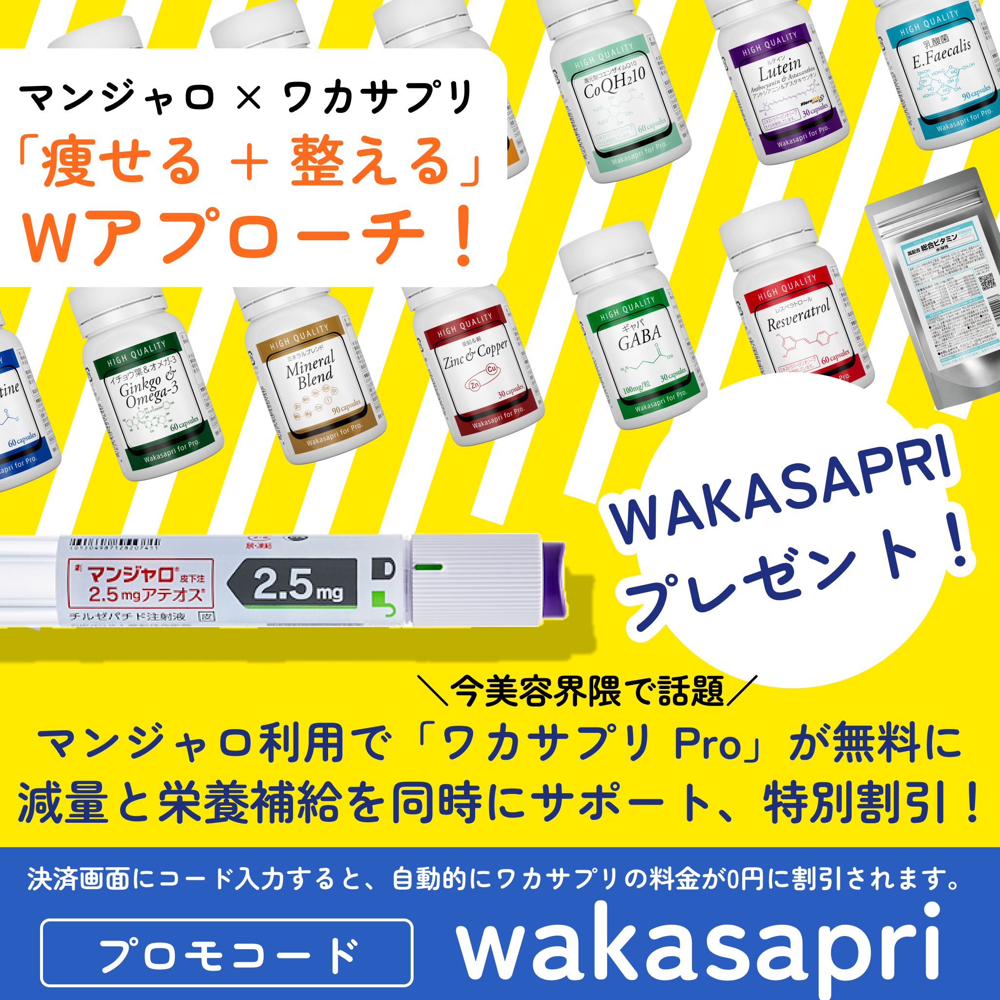 GIP/GLP1注射2.5mg＋ワカサプリ キャンペーンセット
